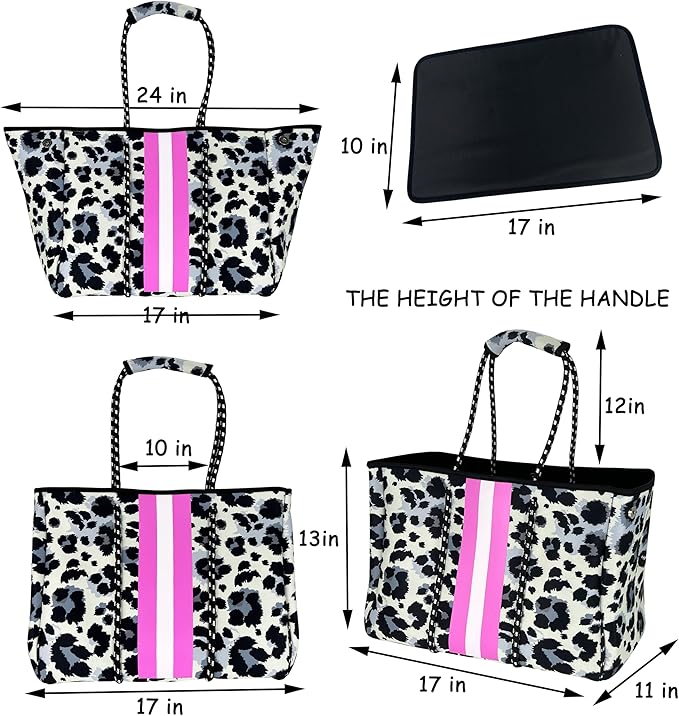 QOGiR Neoprene Multipurpose Beach Bag Tote with Inner Zipper Pocket … … … …