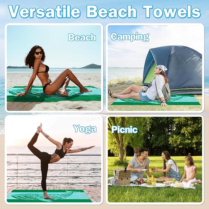 Whale Pattern Beach Towel - 35x70 Inch Fast Dry Microfiber Towel, Lightweight & Versatile for Beach, Pool, Yoga, Travel, Ideal as Beach Blanket & Vacation Essential