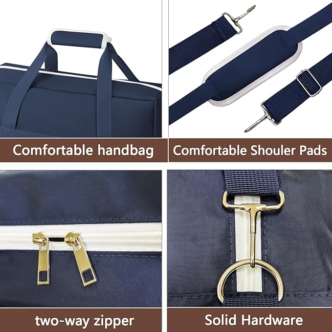 Gym Bag for Women Men, Water-Resistant Duffle Bag for Travel Sports, Lightweight Carry On Bag with Handles and Detachable Shoulder Strap (Blue)
