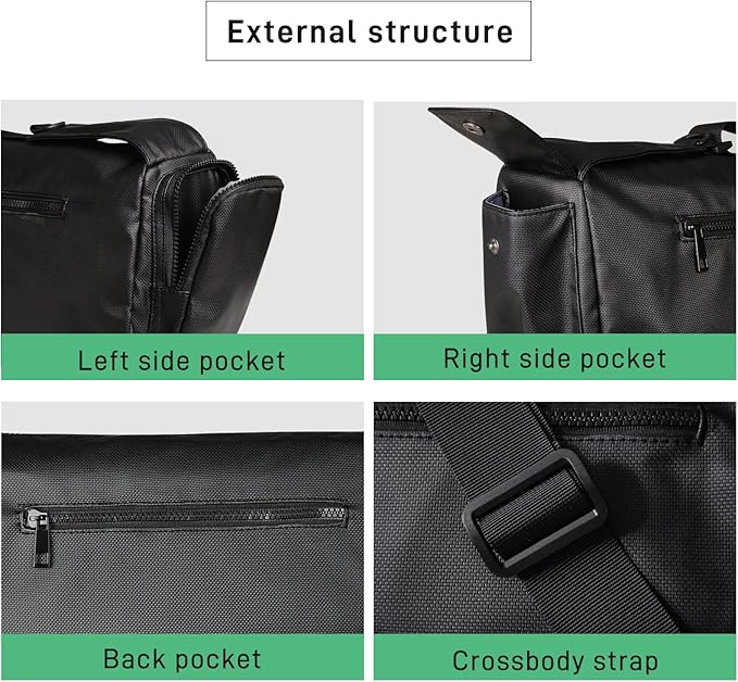 Small Sports Bag Waterproof Ultra-Light Gym Duffle for Men & Women Compact Mini Crossbody Bags, Perfect for Running, Travel & Light Gym (black-quilting)