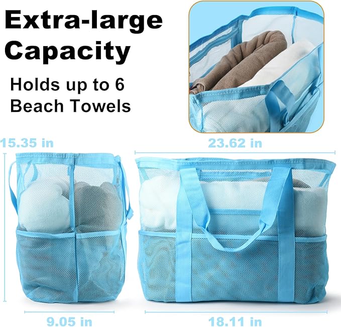 CaCTOUR Large Beach Bag Women,Beach Bags Waterproof Sandproof with Zipper Wet Pocket,Beach Tote Pool Bag for Swim Gym Travel