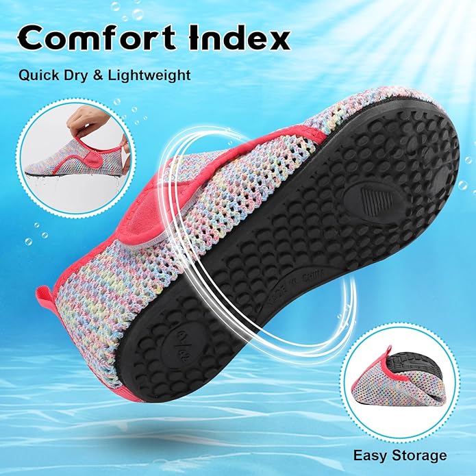 Scurtain Barefoot Water Shoes for Women Men Beach Swim Aqua Socks Summer Quick-Dry Sandals Slippers