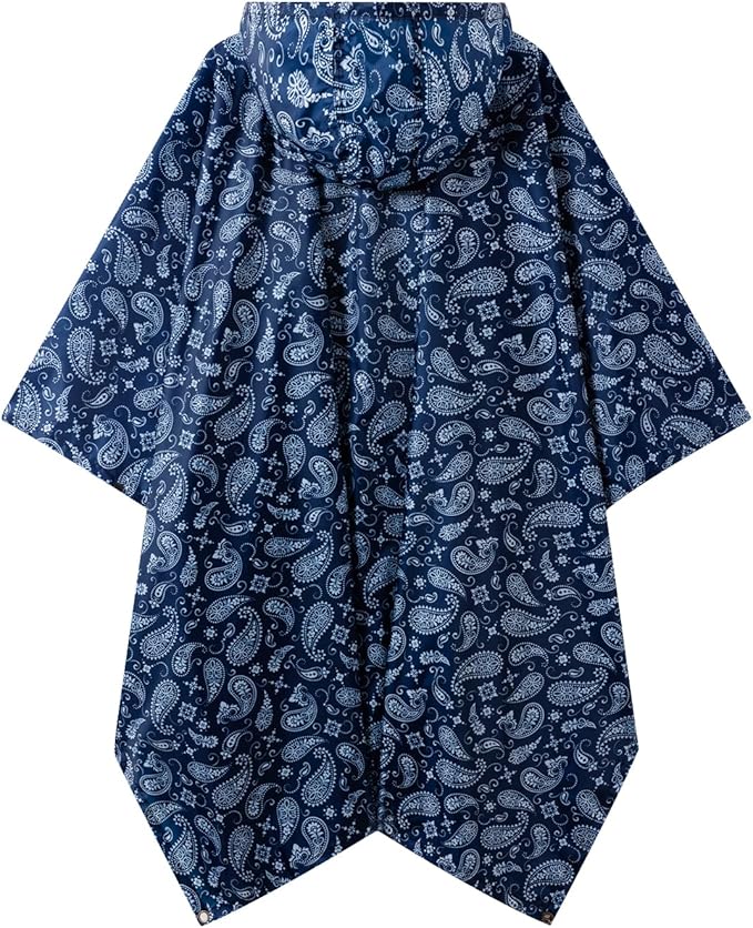 Hooded Rain Poncho for Adults - Waterproof Rain Coat and Lightweight Jacket 3-in-1 Multi-Function with Pockets