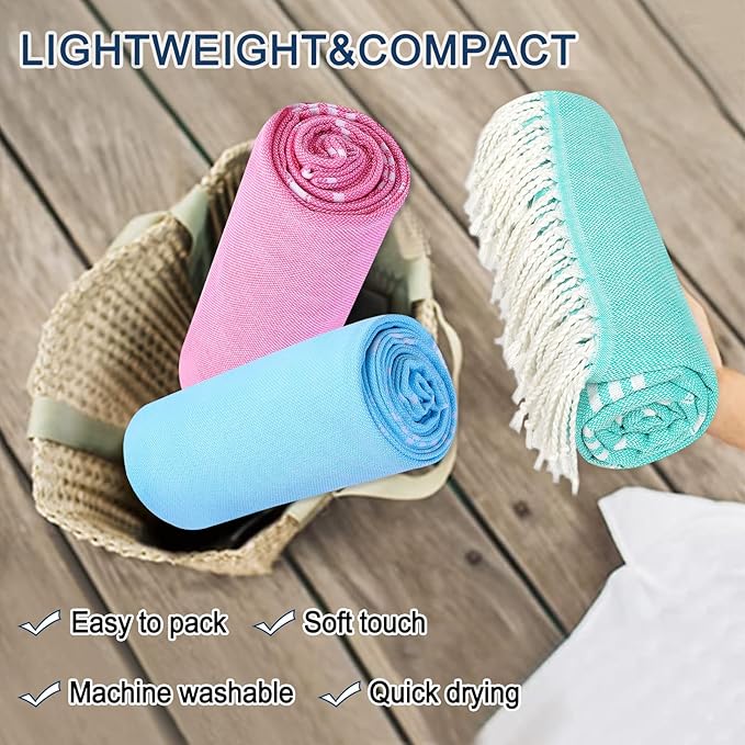 Beach Towel 2 Pack,Sand Free Beach Towels Oversized 39 x 72,Turkish Beach Towel Quick Dry Towel,Lightweight Pool Towels for Adults Travel Towel,Cool Beach Accessories Super Absorbent Towels