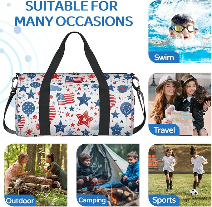 Flags Overnight Travel Bag Unisex White Blue Red Carry-On Size Tote Bag Suitable for Travel Duffle Gym Sports