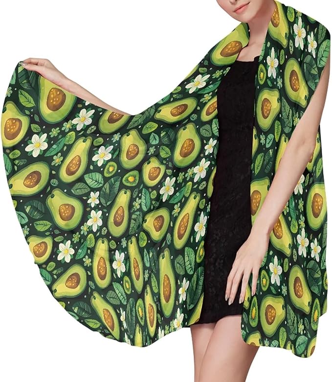 Green Avocado Flower Print Beach Towel 66x44 inch,Woven Microfiber Sand Free Soft Beach Towel Quick Dry Pool Towel Lightweight Beach Bath Towel for Adult Teenagers, Decorative Size S