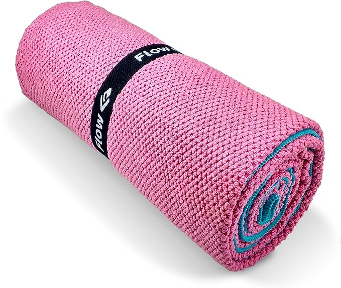 Flow Microfiber Quick Dry Swim Towel - Pool Towels for Competitive Swimming and Other Water Sports with Medium and Large Options Available (Pink, Medium (47” x 20”))