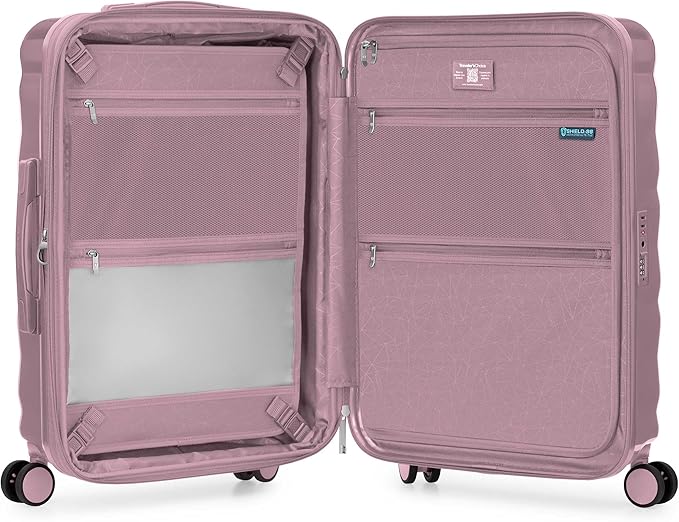 Traveler's Choice Edinburgh II Hardside Spinner Luggage, TSA Lock, Pink, 2 Piece Set (21/29)