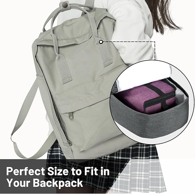 MIER Insulated Lunch Box for Men Women Kids Portable Small Lunch Bag 9 CAN Compact Thermal Mini Cooler for School Work Picnic, Purple