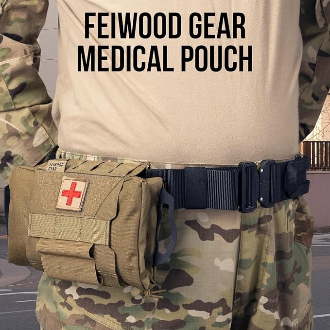 Tactical IFAK Pouch, Rapid Tear-Away First Aid Kit Two-Piece System Medical Pouches Emergency Survival Bag for Outdoor Travel Hiking