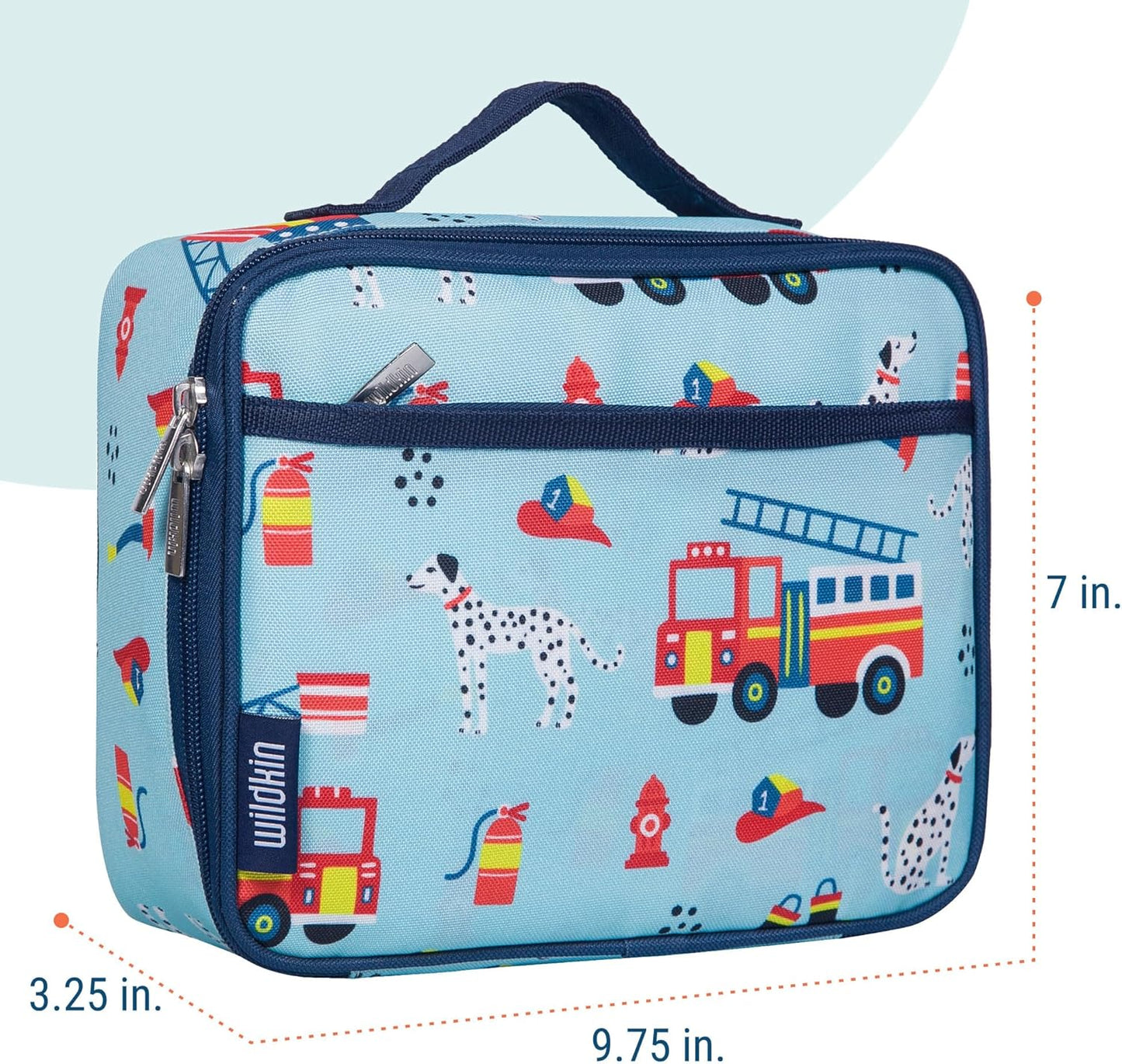 Wildkin Kids Insulated Lunch Box – Durable and Reusable for School & Travel - Firefighters
