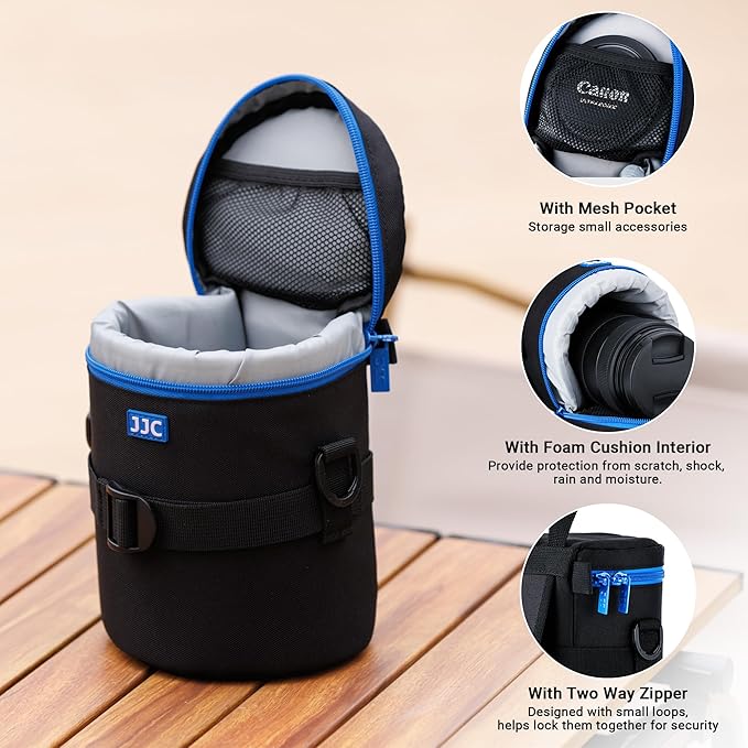 Medium Camera Lens Carrying Case Bag for Canon EF 24-70mm F/2.8L II, EF 85mm F/1.2L II, EF 50mm F/1.2L USM, Tamron SP 70-300mm F/4-5.6 A005 & Di VC USD,FE 90mm F/2.8 macro & Lens below 3.9 x 6.5''