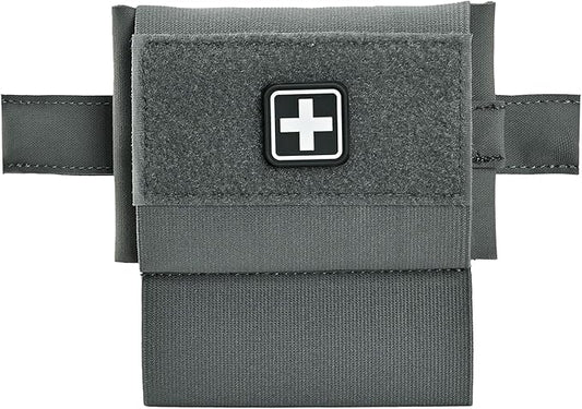 2-in-1 Micro Med Kit Med Pouch Tactical Mini First Aid Pouch Empty Small IFAK Pouch Compact Med Pouch EDC Bag with Tourniquet Holder |MOLLE Belt IFAK Micro Trauma Kit Pouch