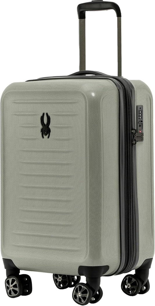 Spyder Rails 20 Inch Expandable Hardside Carry-On Suitcase with 360° Spinner Wheels, TSA Approved Lock