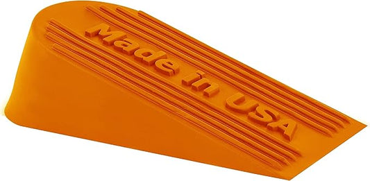 Orange Large Rubber Door Stopper Made in USA - Door Stop Wedge for Carpet, Tile, Concrete Floor, Door stoppers for Bottom of Door -Heavy Duty for Commercial & Home - 6.5 x 2.75 x 1.9 Inches