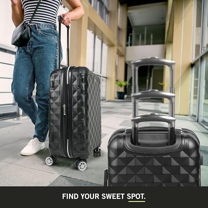 Kenneth Cole REACTION Diamond Tower Collection Lightweight Hardside Expandable 8-Wheel Spinner Travel Luggage, Deep Teal, 28-Inch Checked