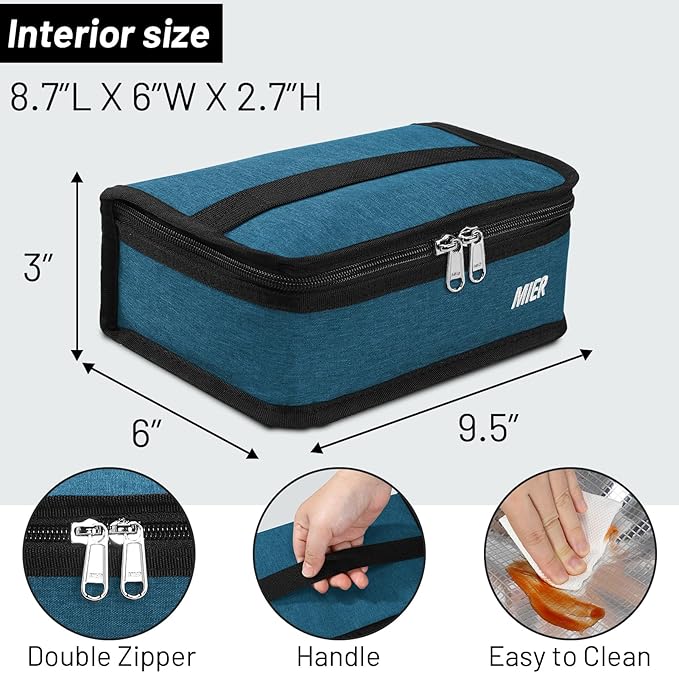 MIER Small Lunch Bag for Kids & Adults Compact Insulated Lunch Box Portable Thermal Mini Cooler for Work School Travel, Ocean Depths