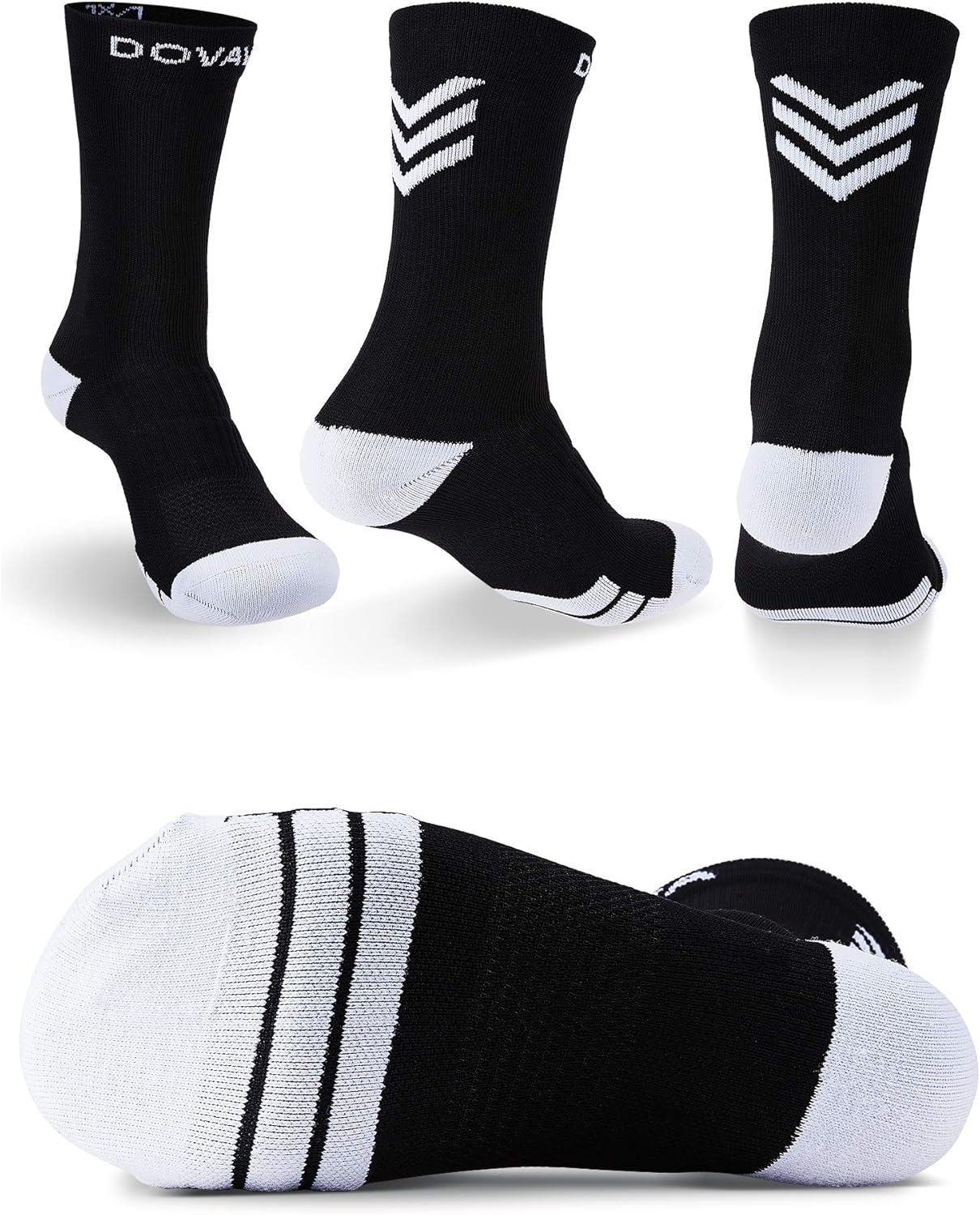 DOVAVA Dri-tech Compression Crew Socks (4/6 Pairs), Comfort Boost Circulation