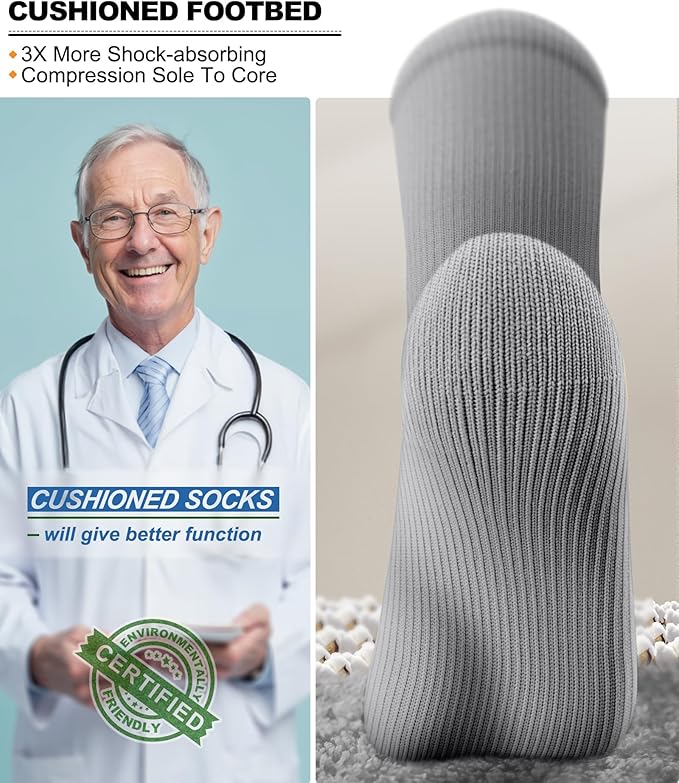 BULLIANT Compression Socks 3Pairs-15-20mmHg Circulation Support Men Women Hiking Sports Recovery-Upgraded Wicking Tech