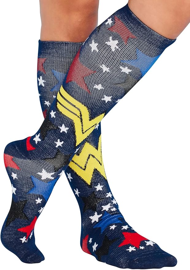Cherokee Women's 10-15mmHg Compression Socks – Fun Print Knee Highs with Light Support, Soft Feel - PRINTSUPPORT