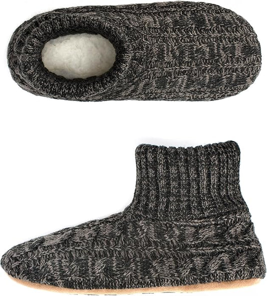 Cozylook Men's Slipper Socks with Grips, Fuzzy Indoor Slippers for Men, Soft Warm Winter Socks with Non-slip Soles