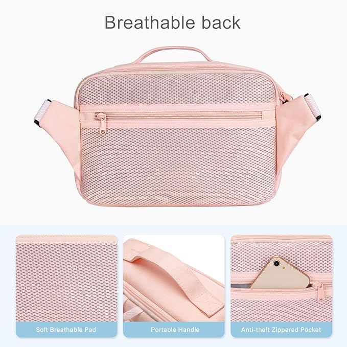 MOSISO Camera Shoulder Bag Case Crossbody Sling Purse, DSLR/SLR/Mirrorless Compact Padded Photography Handbag with Rain Cover Compatible with Canon/Nikon/Sony Cameras and Lenses, Pink