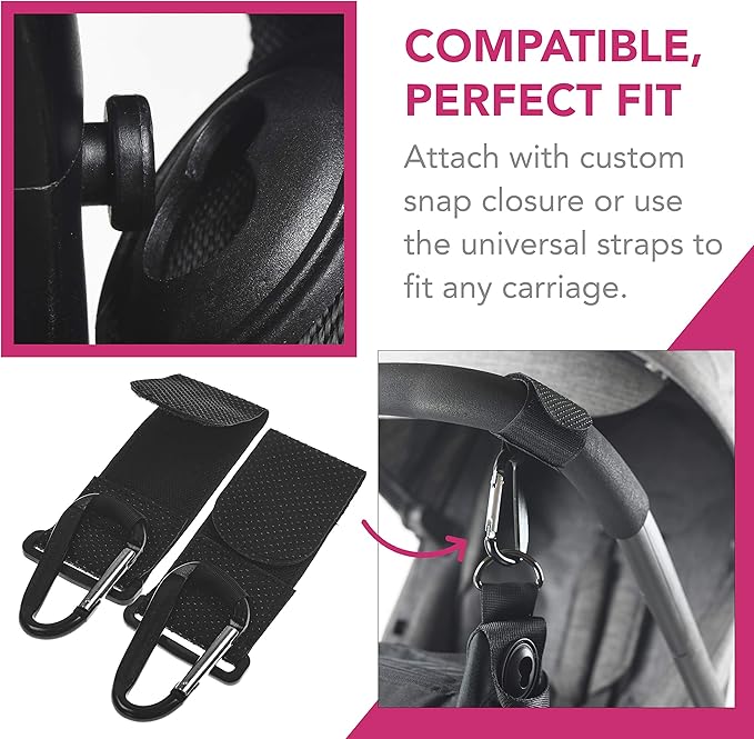 Baby & Beyond Essential Bag, Compatible with Doona Car Seat Stroller, with additional hooks and straps to be compatible with any universal stroller, Converts into Tote Diaper Bag