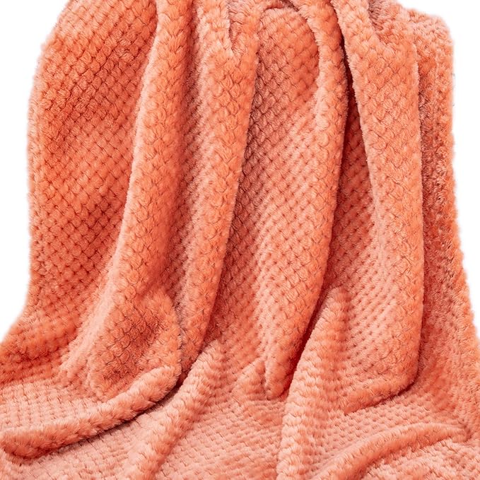 Fuzzy Blanket or Fluffy Blanket for Baby, Soft Warm Cozy Coral Fleece Toddler, Infant or Newborn Receiving Blanket for Crib, Stroller, Travel, Decorative (28Wx40L, XS-Grapefruit)