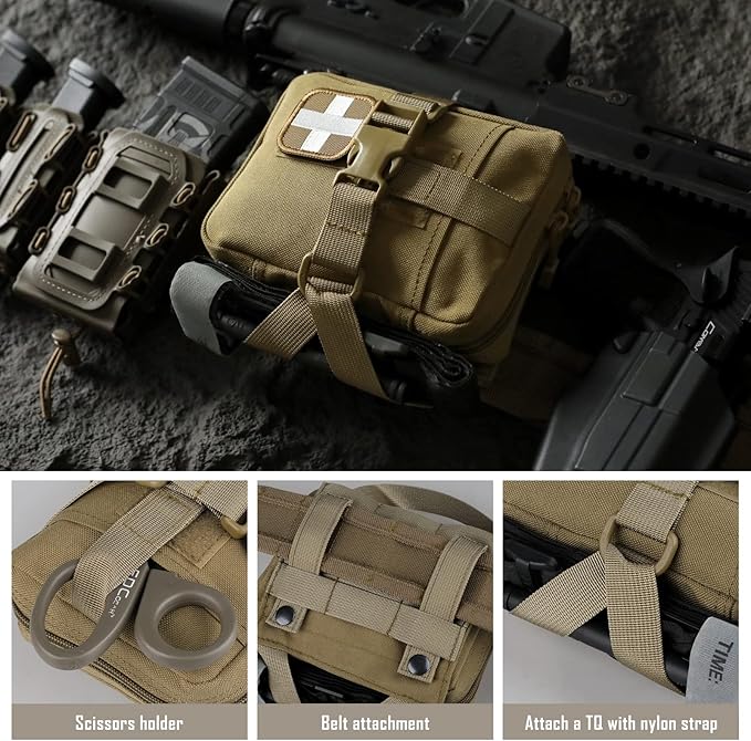LIVANS Tactical IFAK Pouch, Rip Away Molle First Aid Bag Tear-Away Medical Pouch Emergency EMT Bag for Travel Outdoor Hiking(Pouch Only, First Aid Kits NOT Included)