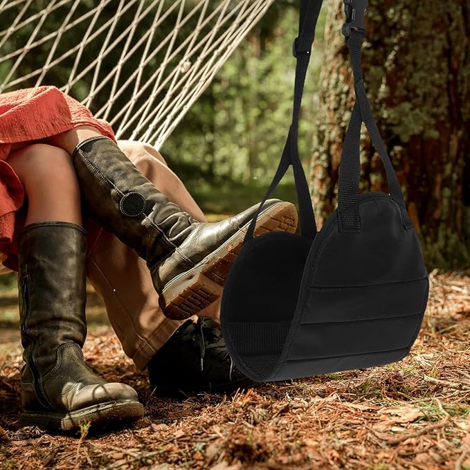 Zerodeko Airplane Foot Hammock and Travel Foot Rest with Storage Bag Portable Leg Sling for Office Car Home Under Desk Use for Long Flights and Travel