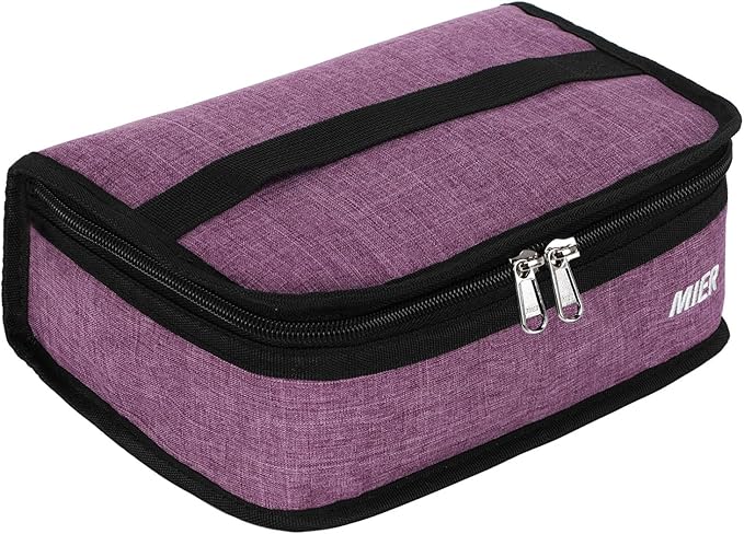 MIER Small Lunch Bag for Kids & Adults Compact Insulated Lunch Box Portable Thermal Mini Cooler for Work School Travel, Purple
