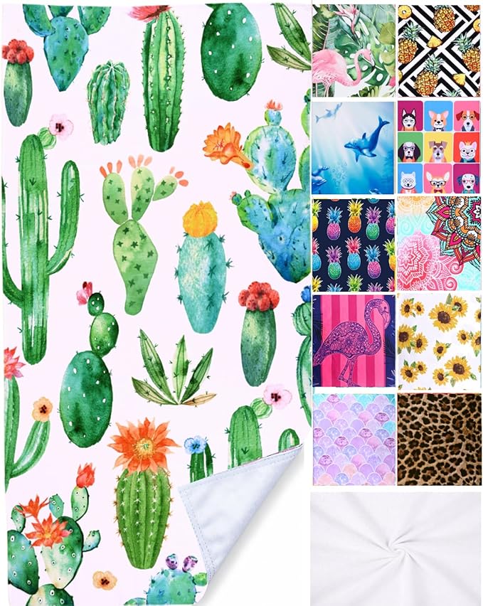 LIVILAN Cactus Beach Towel Blanket, Oversized Microfiber Pool Bath Swim Towel for Toddler Girls, Thin Absorbent Quick Dry and Sand Free Beach Towel, Cactus Gifts 30x60