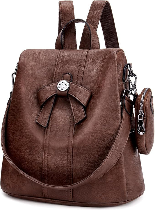 ZOCAI Backpack Purse for Women Fashion Backpack Purses PU Leather Daypacks Anti-Theft Shoulder Bag Satchel Purse