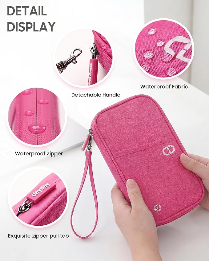 P.travel Family Passport Holder RFID Blocking Travel Document Organizer, Waterproof Passport Wallet for Women Men, Lightweight Passport Case for Boarding Pass, Cards, ID & Travel Essentials