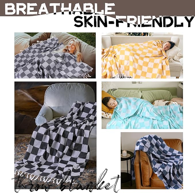 Lightweight Woven Throw Blanket Large Soft Camping Gear Roadtrip Essentials Car Trailer Accessories Road Trip Necessities Rv Must Haves Camper Stuff Hiking Item Backpacking Gadget Gift Green Plaid