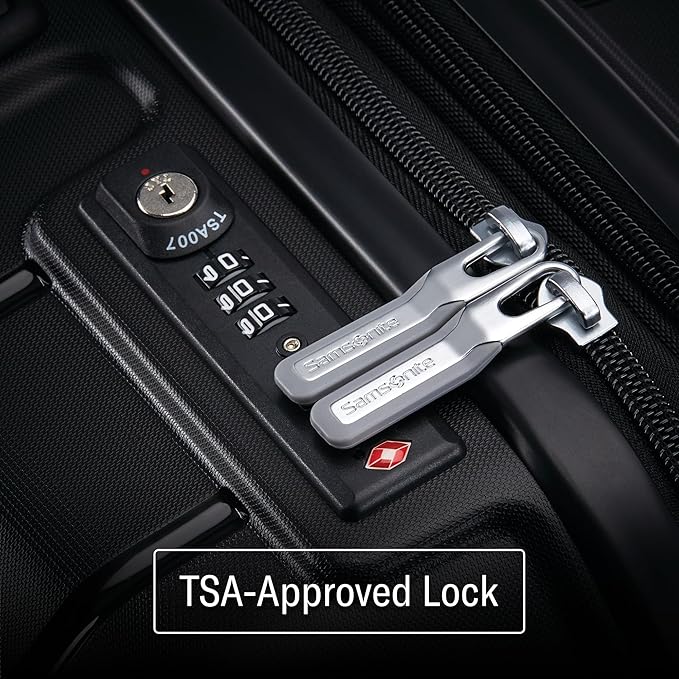 Samsonite Freeform 24-Inch Medium Luggage with Dual 360° Spinner Wheels - Checked Suitcase - TSA Lock, Airline-Approved - Durable Polypropylene Expandable Hardshell for Lightweight Travel - Black