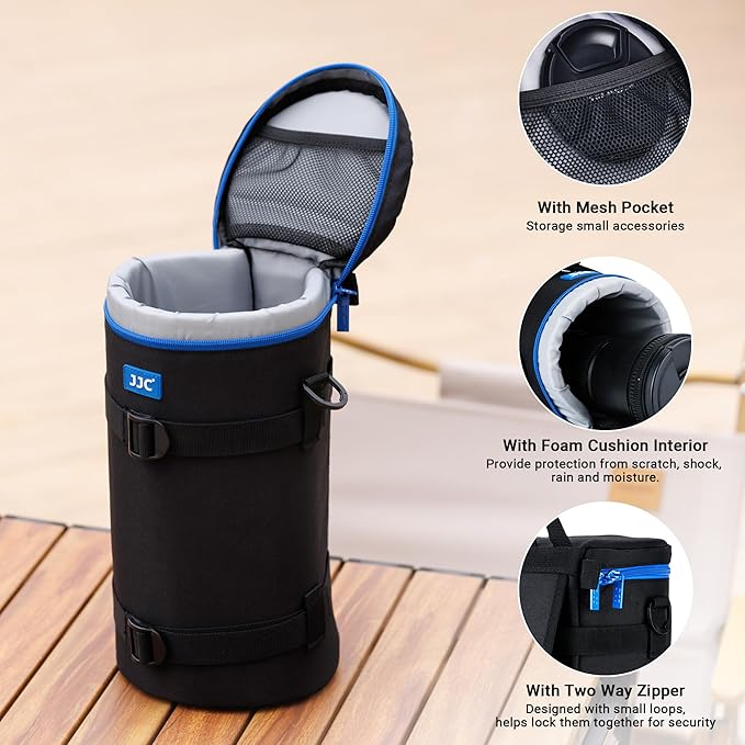 JJC Deluxe Large Camera Lens Carrying Case Bag for Sigma 150-600mm f/5-6.3 DG OS HSM | C, Tamron SP 150-600mm f/5-6.3 Di VC USD G2, RF 800mm f/11 IS STM, JBL Xtreme and lenses below 4.9 x 11.4''