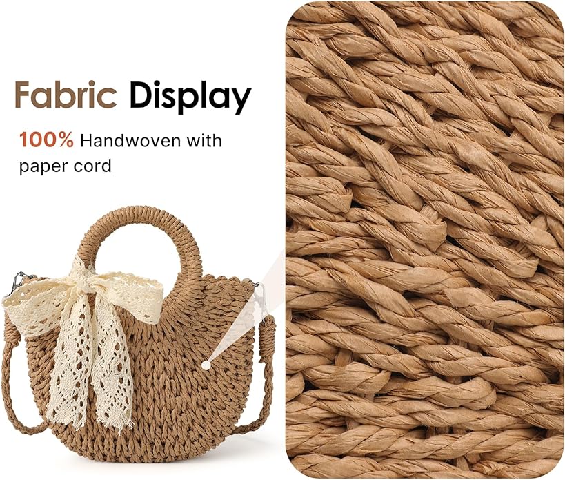 Clothirily Straw Clutch Purses for Women, Cloud Dumpling Woven Bag with Detachable Chain, Beach Crossbody Shoulder Handbag