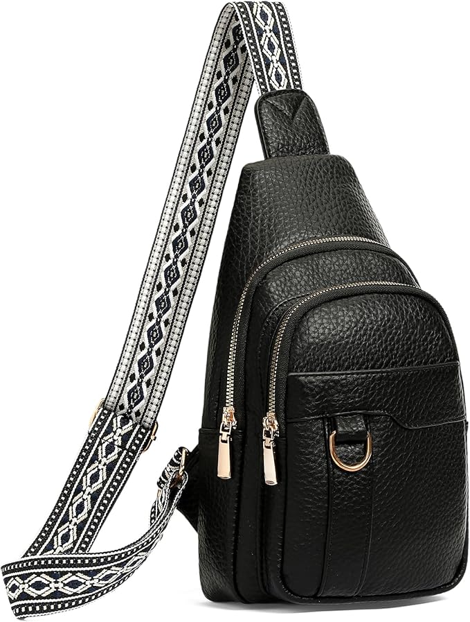 GAEKEAO Sling Bag for Women Crossbody Bags Fanny Pack Vegan Leather Chest Bag Travel Shoulder Belt Purse Backpack Gifts