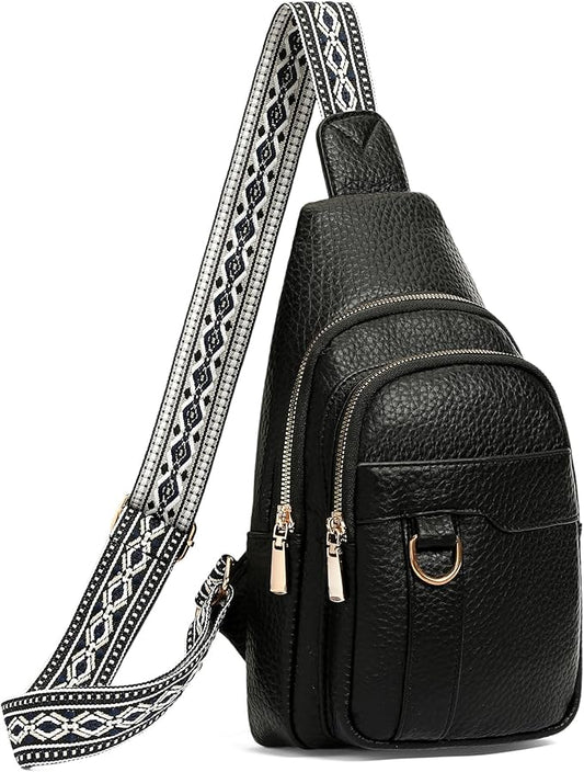 GAEKEAO Sling Bag for Women Crossbody Bags Fanny Pack Vegan Leather Chest Bag Travel Shoulder Belt Purse Backpack Gifts