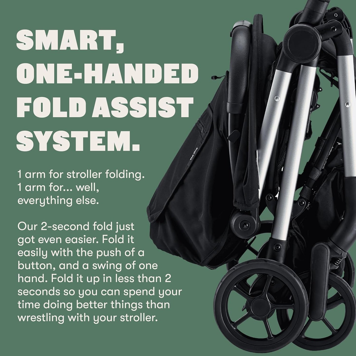 Colugo The One Stroller - Lightweight Easy Fold Compact Toddler and Baby Stroller for Travel, Large Storage Basket, One Hand Fold, Includes Raincover, Bumper Bar, Cupholder (Ponderosa Pine)