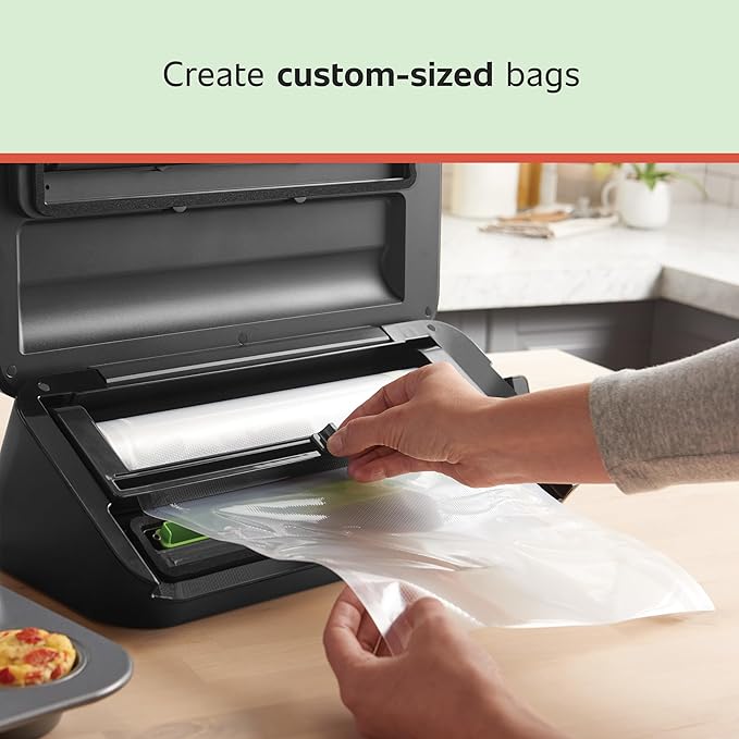 FoodSaver Custom Fit Airtight Food Storage and Sous Vide Vacuum Sealer Bags,8 x 20',Perfect for Meal Prep and Sous Vide Cooking,(Pack of 12)