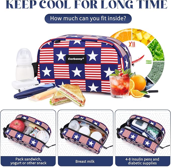 Cerbonny Small Cooler Bag Freezable Lunch Bag for Work School Travel, Leak-proof Insulated Eco-friendly Lunch Bag,