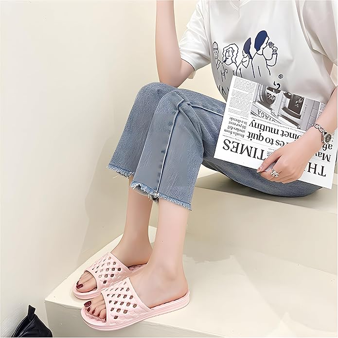 AYYDMY Shower Shoes Quick Drying Slippers for Women Men, Non Slip House Shoes Cushioned Thick Sole Bathroom Slippers Indoor Outdoor Soft Platform Sandals for Living Room College Dorm Beach SPA Gym Pool