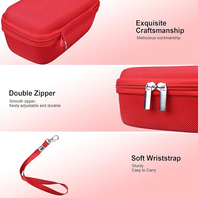 RAIALL Camera Case for Canon PowerShot SX740 HS/ SX730 HS/ SX720 HS/ SX620 HS Digital Camera, 4K Video Camera Hard Carrying Case Protective Travel Bag, Mesh Pocket for Batteries and USB Cable, Red