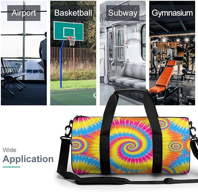 Gym Sports Travel Workout Bag Tie Dye (4) Dance Yoga Gymnastics Bag Basketball Football Weekender Bags for Men Women
