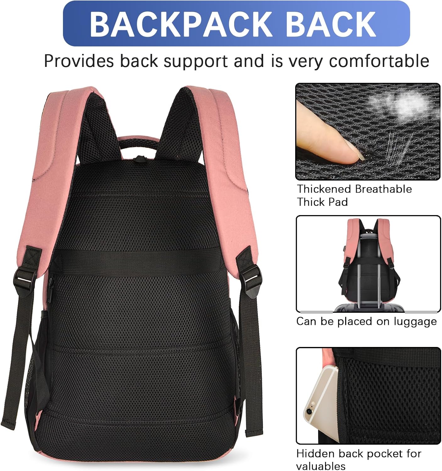 LARIPOP Extra Large Backpack,17.3 Inch Business Laptop backpack for Men Women with USB Charging Port,Water-Resistant Laptopack Weekender Daypack for Work College Computer