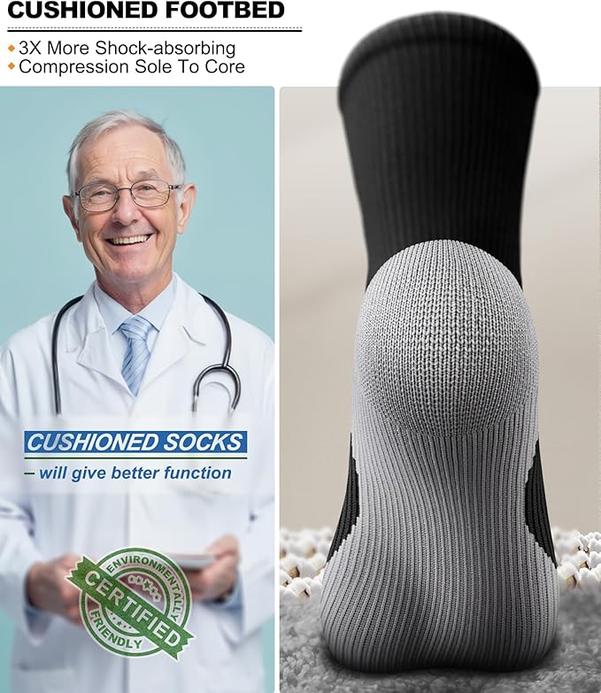 BULLIANT Compression Socks 3Pairs-15-20mmHg Circulation Support Men Women Hiking Sports Recovery-Upgraded Wicking Tech