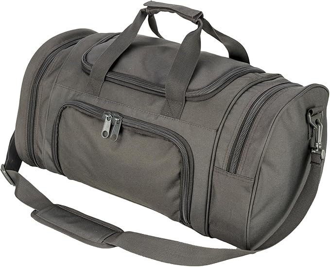 Small Duffel Bag Military Tactical Outdoor Gym Bag with Shoes Compartment for Sports Camping Hunting (Grey)