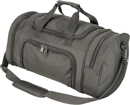 Small Duffel Bag Military Tactical Outdoor Gym Bag with Shoes Compartment for Sports Camping Hunting (Grey)